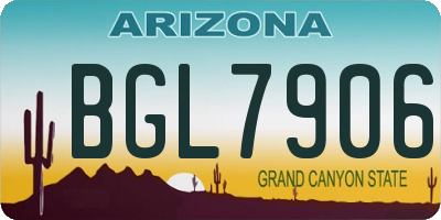 AZ license plate BGL7906