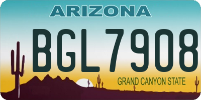 AZ license plate BGL7908