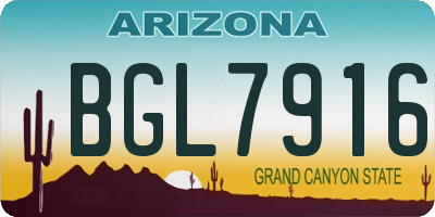 AZ license plate BGL7916