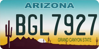 AZ license plate BGL7927