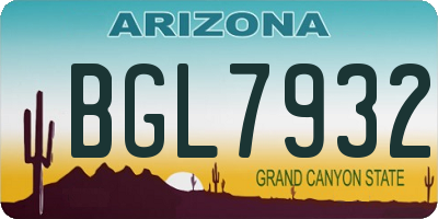 AZ license plate BGL7932