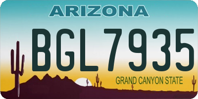 AZ license plate BGL7935