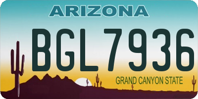 AZ license plate BGL7936