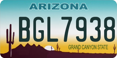 AZ license plate BGL7938
