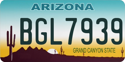 AZ license plate BGL7939