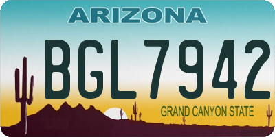 AZ license plate BGL7942