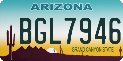 AZ license plate BGL7946
