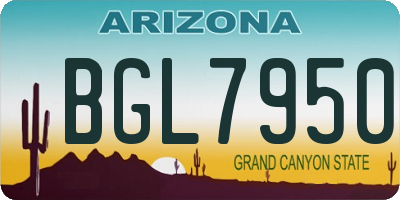 AZ license plate BGL7950
