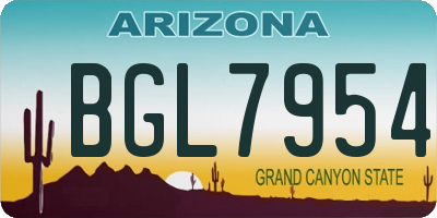 AZ license plate BGL7954