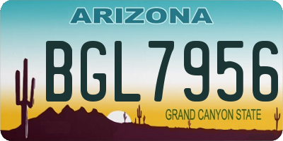 AZ license plate BGL7956