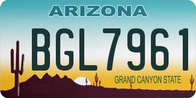 AZ license plate BGL7961