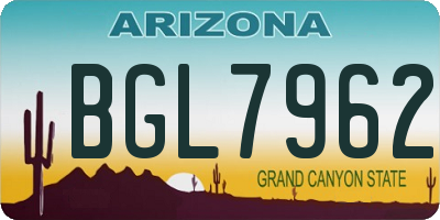 AZ license plate BGL7962
