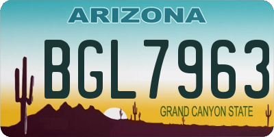 AZ license plate BGL7963