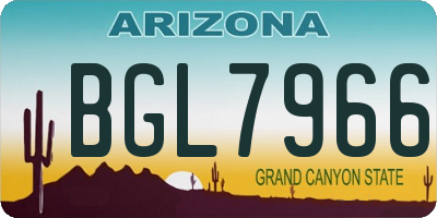 AZ license plate BGL7966