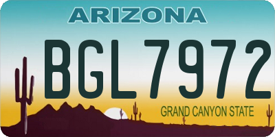 AZ license plate BGL7972