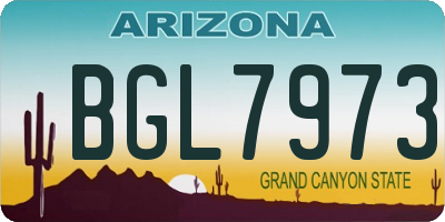 AZ license plate BGL7973
