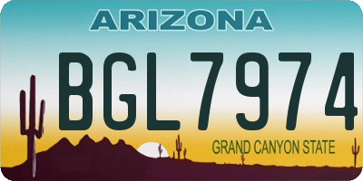 AZ license plate BGL7974