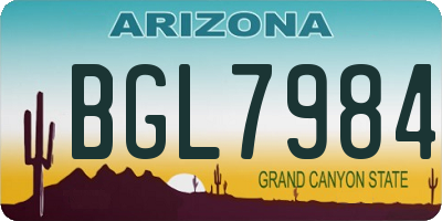 AZ license plate BGL7984