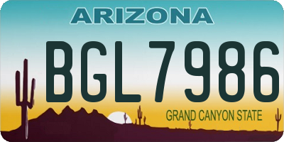 AZ license plate BGL7986