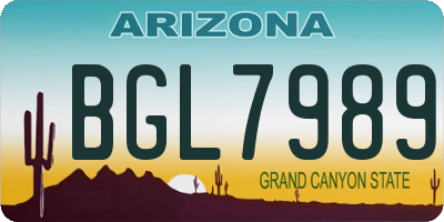 AZ license plate BGL7989