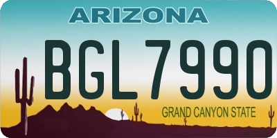 AZ license plate BGL7990