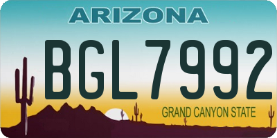 AZ license plate BGL7992
