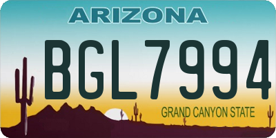 AZ license plate BGL7994