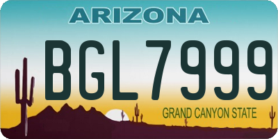 AZ license plate BGL7999