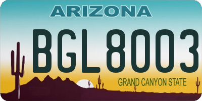 AZ license plate BGL8003