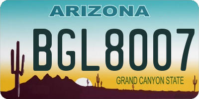 AZ license plate BGL8007