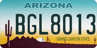 AZ license plate BGL8013