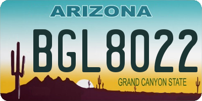 AZ license plate BGL8022