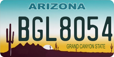 AZ license plate BGL8054