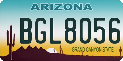 AZ license plate BGL8056