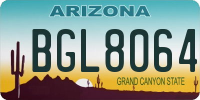AZ license plate BGL8064