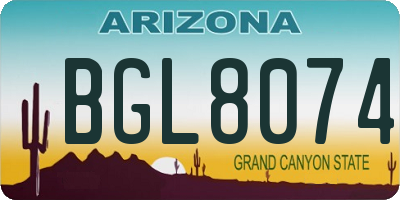 AZ license plate BGL8074