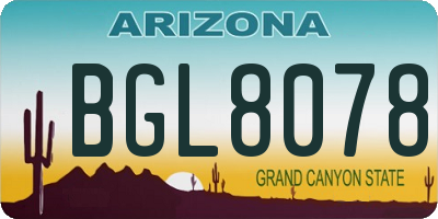 AZ license plate BGL8078