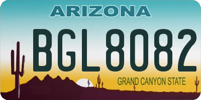 AZ license plate BGL8082
