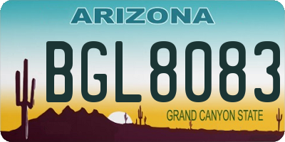 AZ license plate BGL8083