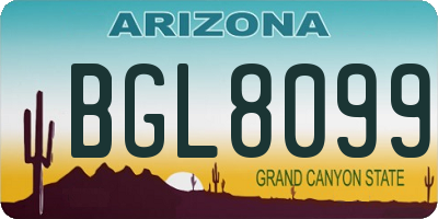 AZ license plate BGL8099