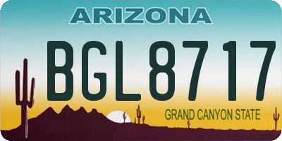 AZ license plate BGL8717