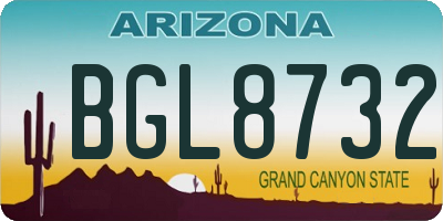 AZ license plate BGL8732