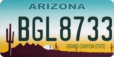 AZ license plate BGL8733