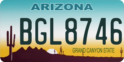 AZ license plate BGL8746