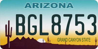 AZ license plate BGL8753