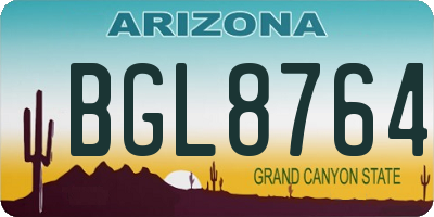 AZ license plate BGL8764