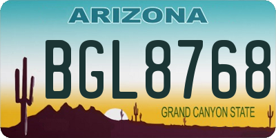 AZ license plate BGL8768