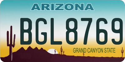 AZ license plate BGL8769