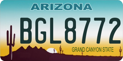 AZ license plate BGL8772