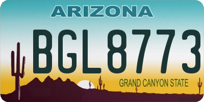 AZ license plate BGL8773